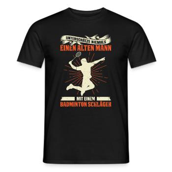 Unterschätze Niemals Einen Alten Mann Mit Einem Ba - Männer T-Shirt - Schwarz - Vorne - AI Model Male 178 light (178cm)