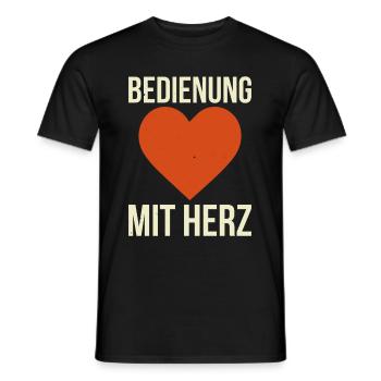 Bedienung Mit Herz - Männer T-Shirt - Schwarz - Vorne - AI Model Male 178 light (178cm)
