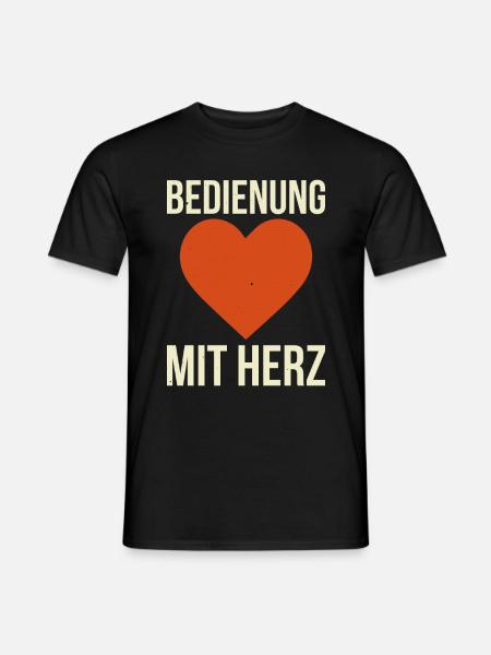 Bedienung Mit Herz - Männer T-Shirt - Schwarz