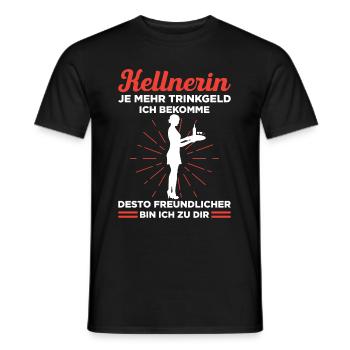 Kellnerin Je Mehr Trinkgeld Ich Bekomme Desto Freu - Männer T-Shirt - Schwarz - Vorne - AI Model Male 178 light (178cm)