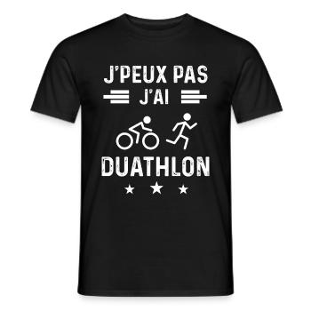 duathlète je peux pas j'ai duathlon sport - T-shirt homme - noir - Devant - AI Model Male 178 light (178cm)