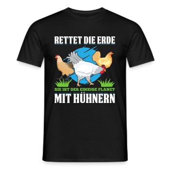 Rettet Die Erde Sie Ist Der Einzige Planet Mit Hüh - Männer T-Shirt - Schwarz - Vorne - AI Model Male 178 light (178cm)