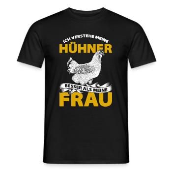 Ich Verstehe Meine Hühner Besser Als Meine Frau - Männer T-Shirt - Schwarz - Vorne - AI Model Male 178 light (178cm)