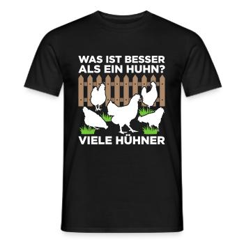 Was Ist Besser Als Ein Huhn? Viele Hühner - Männer T-Shirt - Schwarz - Vorne - AI Model Male 178 light (178cm)