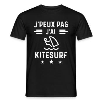 kitesurfeur je peux pas j'ai kitesurf - T-shirt homme - noir - Devant - AI Model Male 178 light (178cm)