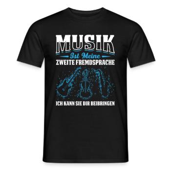 Musik Ist Meine Zweite Fremdsprache Ich Kann Sie D - Männer T-Shirt - Schwarz - Vorne - AI Model Male 178 light (178cm)