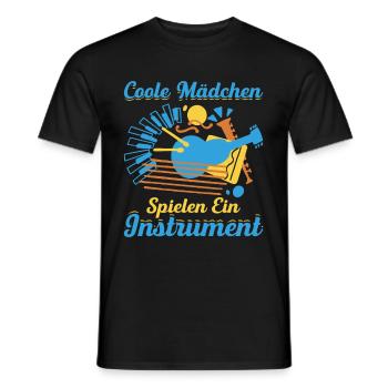 Coole Mädchen Spielen Ein Instrument - Männer T-Shirt - Schwarz - Vorne - AI Model Male 178 light (178cm)