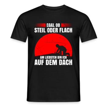 Egal Ob Steil Oder Flach Am Liebsten Bin Ich Auf D - Männer T-Shirt - Schwarz - Vorne - AI Model Male 178 light (178cm)