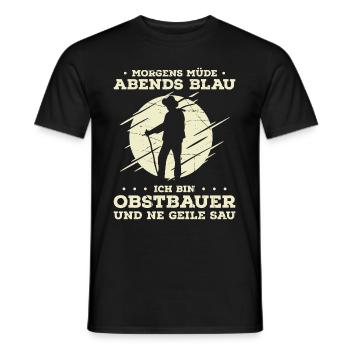 Morgens Müde Abends Blau Ich Bin Obstbauer Und Ne - Männer T-Shirt - Schwarz - Vorne - AI Model Male 178 light (178cm)