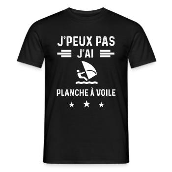 planchiste je peux pas j'ai planche a voile - T-shirt homme - noir - Devant - AI Model Male 178 light (178cm)