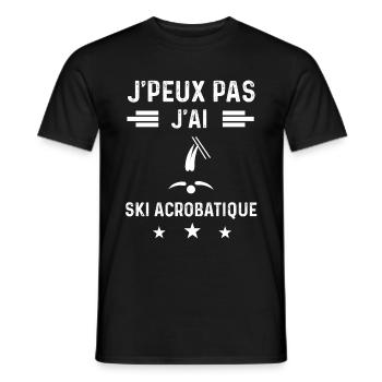 skieur je peux pas j'ai ski acrobatique - T-shirt homme - noir - Devant - AI Model Male 178 light (178cm)