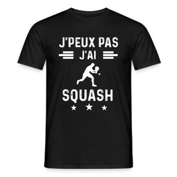 badiste je peux pas j'ai squash - T-shirt homme - noir - Devant - AI Model Male 178 light (178cm)