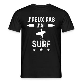 surfeur je peux pas j'ai surf - T-shirt homme - noir - Devant - AI Model Male 178 light (178cm)