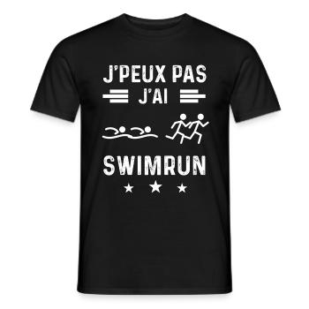 triathlète je peux pas j'ai swimrun - T-shirt homme - noir - Devant - AI Model Male 178 light (178cm)