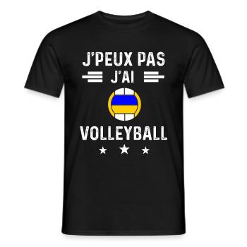 volleyeur je peux pas j'ai volleyball - T-shirt homme - noir - Devant - AI Model Male 178 light (178cm)