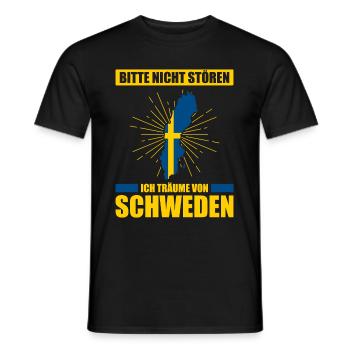 Bitte Nicht Stören Ich Träume Von Schweden - Männer T-Shirt - Schwarz - Vorne - AI Model Male 178 light (178cm)