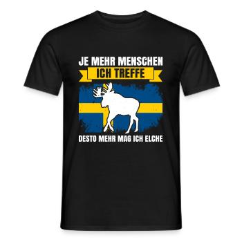 Je Mehr Menschen Ich Treffe, Desto Mehr Mag Ich El - Männer T-Shirt - Schwarz - Vorne - AI Model Male 178 light (178cm)