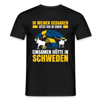 In Meinen Gedanken Sitze Ich In Einer Einsamen Hüt - Männer T-Shirt - Schwarz - Vorne - AI Model Male 178 light (178cm)