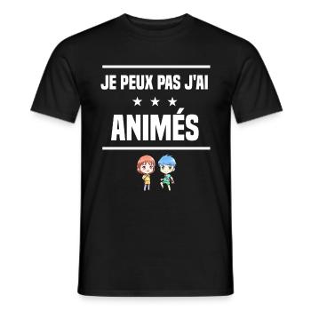 je peux pas j'ai animés humour mangaka - T-shirt homme - noir - Devant - AI Model Male 178 light (178cm)