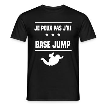 je peux pas j'ai base jump humour saut élastique - T-shirt homme - noir - Devant - AI Model Male 178 light (178cm)