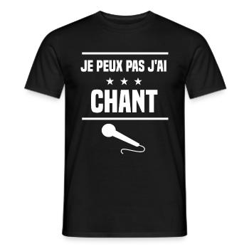 je peux pas j'ai chant micro humour chanteur - T-shirt homme - noir - Devant - AI Model Male 178 light (178cm)