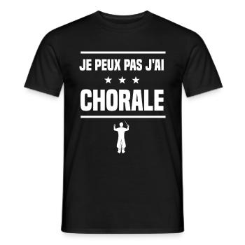 je peux pas j'ai chorale humour choriste - T-shirt homme - noir - Devant - AI Model Male 178 light (178cm)