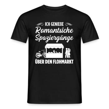 Ich Genieße Romantsiche Spaziergänge Über Den Floh - Männer T-Shirt - Schwarz - Vorne - AI Model Male 178 light (178cm)