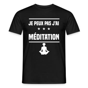 je peux pas j'ai méditation humour relaxation - T-shirt homme - noir - Devant - AI Model Male 178 light (178cm)