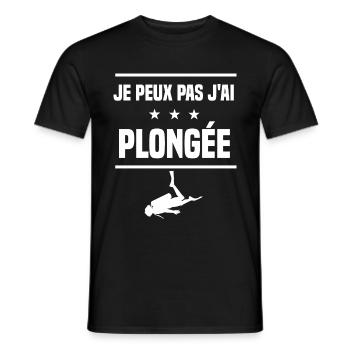 je peux pas j'ai plongée en apnée humour plongeur - T-shirt homme - noir - Devant - AI Model Male 178 light (178cm)