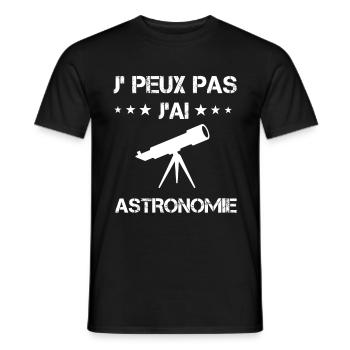 je peux pas j'ai astronomie telescope cadeau - T-shirt homme - noir - Devant - AI Model Male 178 light (178cm)