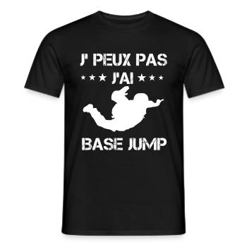 je peux pas j'ai base jump cadeau saut - T-shirt homme - noir - Devant - AI Model Male 178 light (178cm)
