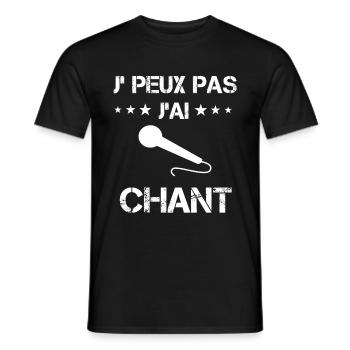 je peux pas j'ai chant micro cadeau chanteur - T-shirt homme - noir - Devant - AI Model Male 178 light (178cm)
