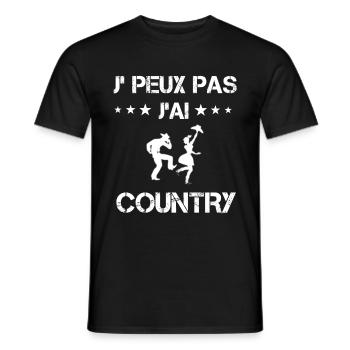 je peux pas j'ai country cadeau danseur - T-shirt homme - noir - Devant - AI Model Male 178 light (178cm)