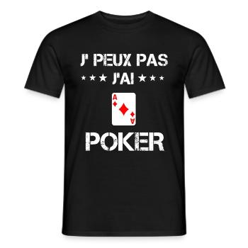 je peux pas j'ai poker cadeau cartes - T-shirt homme - noir - Devant - AI Model Male 178 light (178cm)