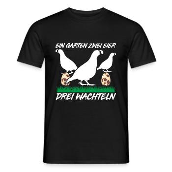 Ein Garten Zwei Eier Drei Wachteln - Männer T-Shirt - Schwarz - Vorne - AI Model Male 178 light (178cm)