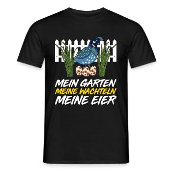 Mein Garten Meine Wachteln Meine Eier - Männer T-Shirt - Schwarz - Vorne - AI Model Male 178 light (178cm)
