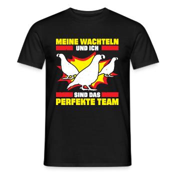 Meine Wachteln Und Ich Sind Das Perfekte Team - Männer T-Shirt - Schwarz - Vorne - AI Model Male 178 light (178cm)