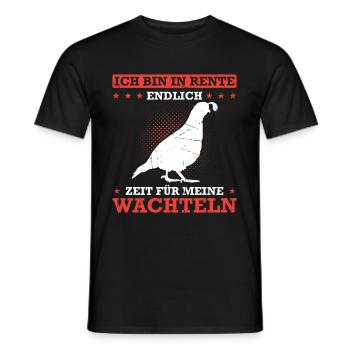 Ich Bin In Rente Endlich Zeit Für Meine Wachteln - Männer T-Shirt - Schwarz - Vorne - AI Model Male 178 light (178cm)