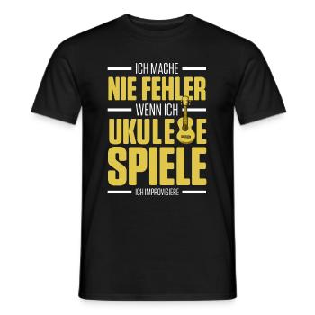 Ich Mache Nie Fehler Wenn Ich Ukulele Spiele Ich I - Männer T-Shirt - Schwarz - Vorne - AI Model Male 178 light (178cm)