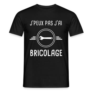 bricolage je peux pas j'ai bricolage réparer - T-shirt homme - noir - Devant - AI Model Male 178 light (178cm)