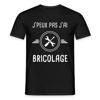 bricolage je peux pas j'ai bricolage bricoler - T-shirt homme - noir - Devant - AI Model Male 178 light (178cm)