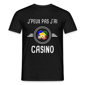 casino je peux pas j'ai casino jetons - T-shirt homme - noir - Devant - AI Model Male 178 light (178cm)