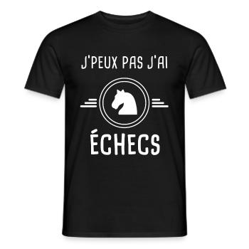 échecs je peux pas j'ai échecs cavalier cavalier - T-shirt homme - noir - Devant - AI Model Male 178 light (178cm)