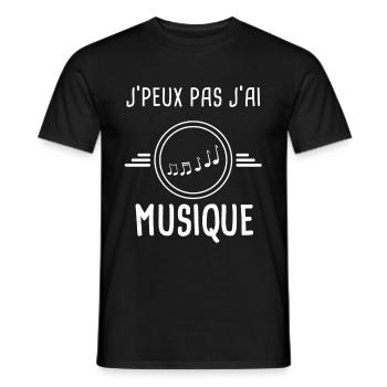 musique je peux pas j'ai musique musicien - T-shirt homme - noir - Devant - AI Model Male 178 light (178cm)