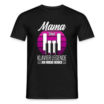 Mama Und Klavier Legende Ich Rocke Beides - Männer T-Shirt - Schwarz - Vorne - AI Model Male 178 light (178cm)
