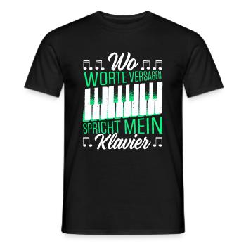 Wo Worte Versagen, Spricht Mein Klavier - Männer T-Shirt - Schwarz - Vorne - AI Model Male 178 light (178cm)
