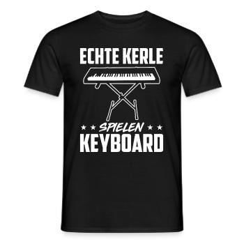 Echte Kerle Spielen Keyboard - Männer T-Shirt - Schwarz - Vorne - AI Model Male 178 light (178cm)