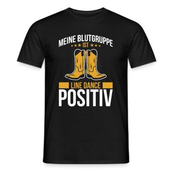 Meine Blutgruppe Ist Line Dance Positiv - Männer T-Shirt - Schwarz - Vorne - AI Model Male 178 light (178cm)