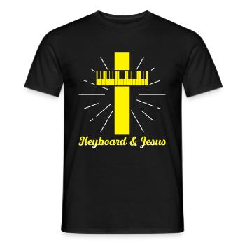 Keyboard & Jesus Gift - Men's T-Shirt - black - Front - AI Model Male 178 light (178cm)