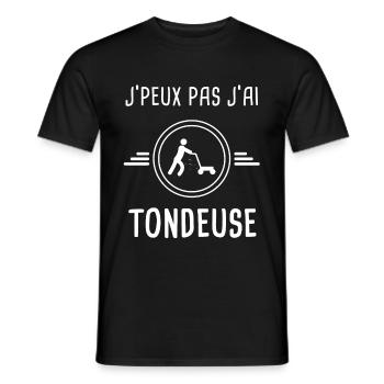 tondeuse je peux pas j'ai tondeuse jardinage - T-shirt homme - noir - Devant - AI Model Male 178 light (178cm)